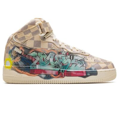 Nike x Louis Vuitton Air Force 1 Mid “Virgil Abloh – Graffiti” Sneakers