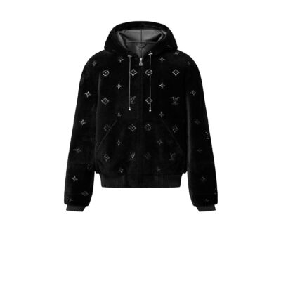 LV Monogram Embellished Shearling Hoodie