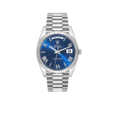Rolex President Day-Date 40mm Blue Dial Platinum Mens Watch 228236